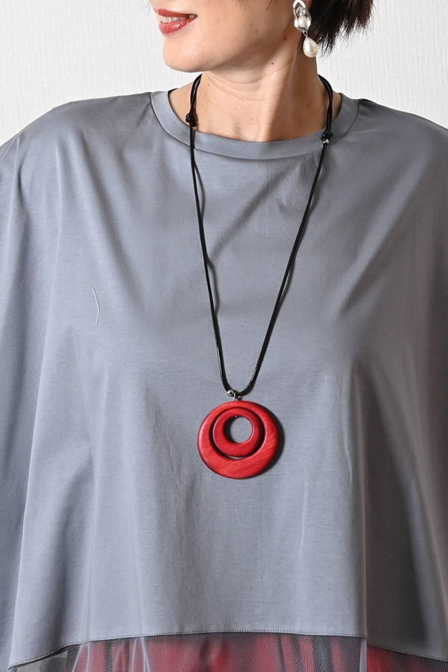 カラフルウッドリング 軽量ネックレス