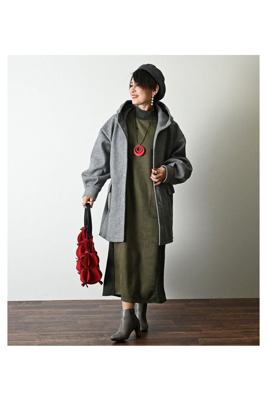 カラフルウッドリング 軽量ネックレス