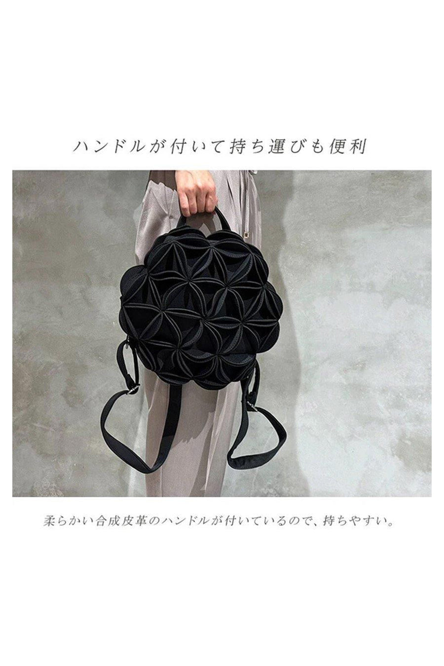 柔らか素材 ネオプレン3Dフラワー 丸型リュック
