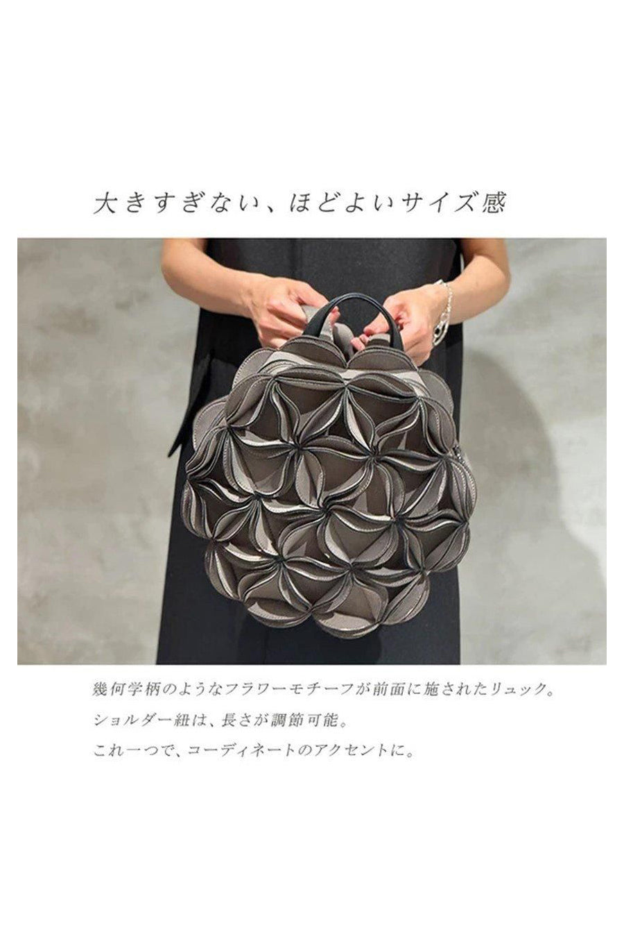 柔らか素材 ネオプレン3Dフラワー 丸型リュック