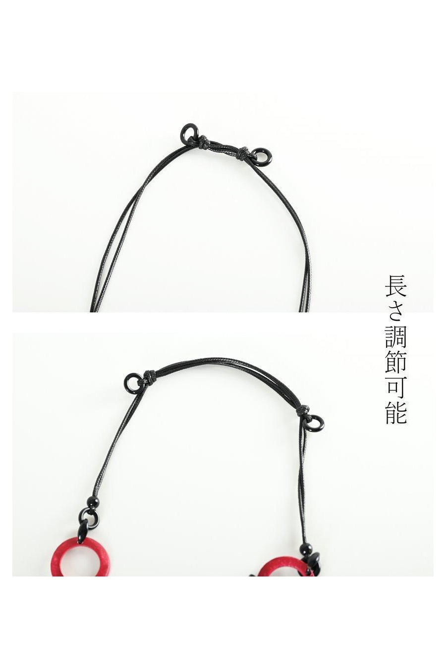 ウッドサークル バイカラーネックレス