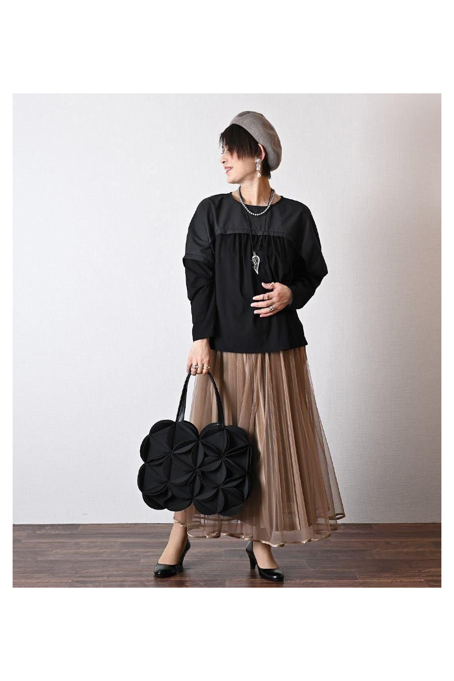 ゆったりカットソー+ピンタックワイドパンツ2点セット<クーポンでメンバーPriceからMAX10%OFF>