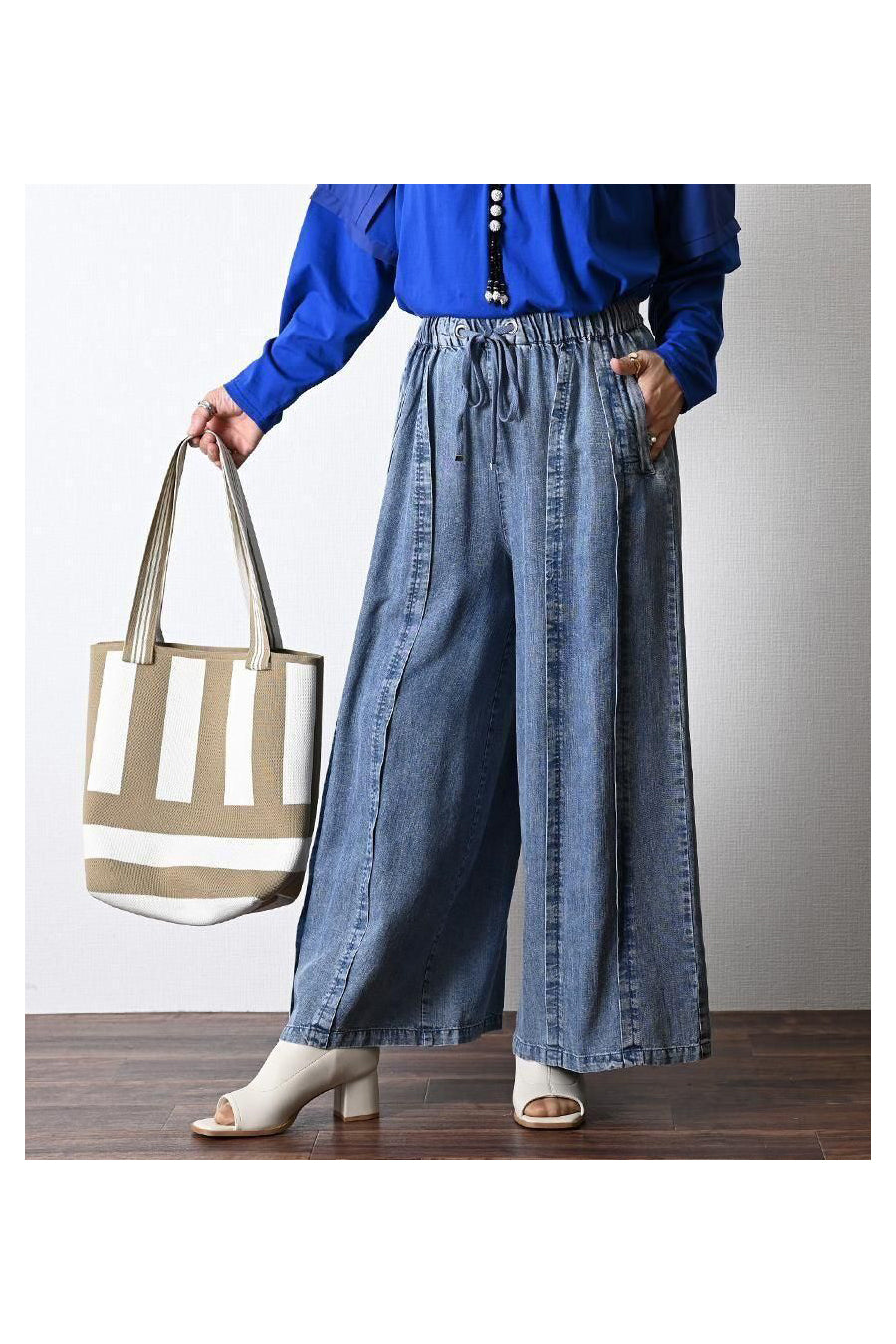 ゆったりカットソー+ピンタックワイドパンツ2点セット<クーポンでメンバーPriceからMAX10%OFF>