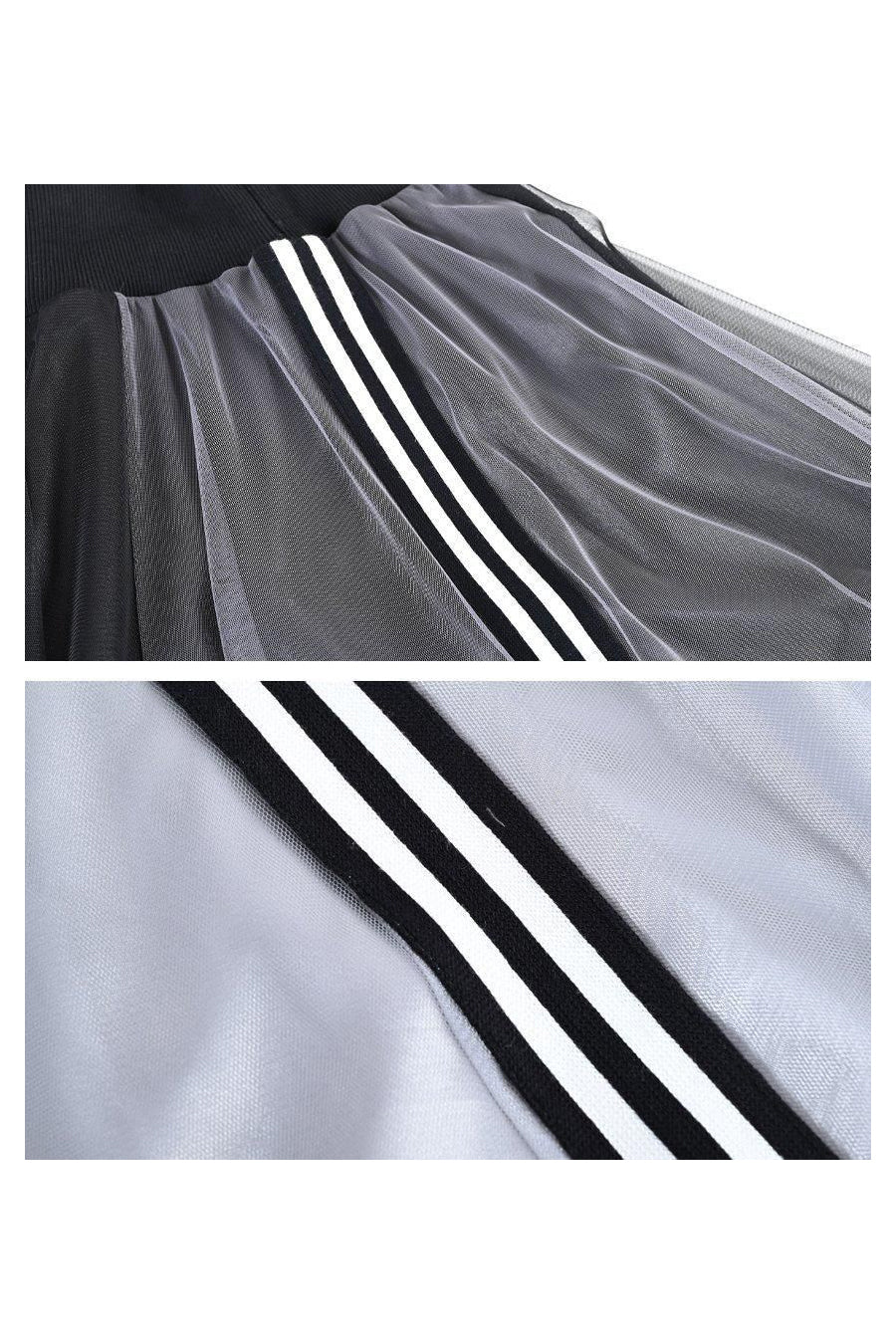 サイドテープシャイニーチュールレイヤードスカート