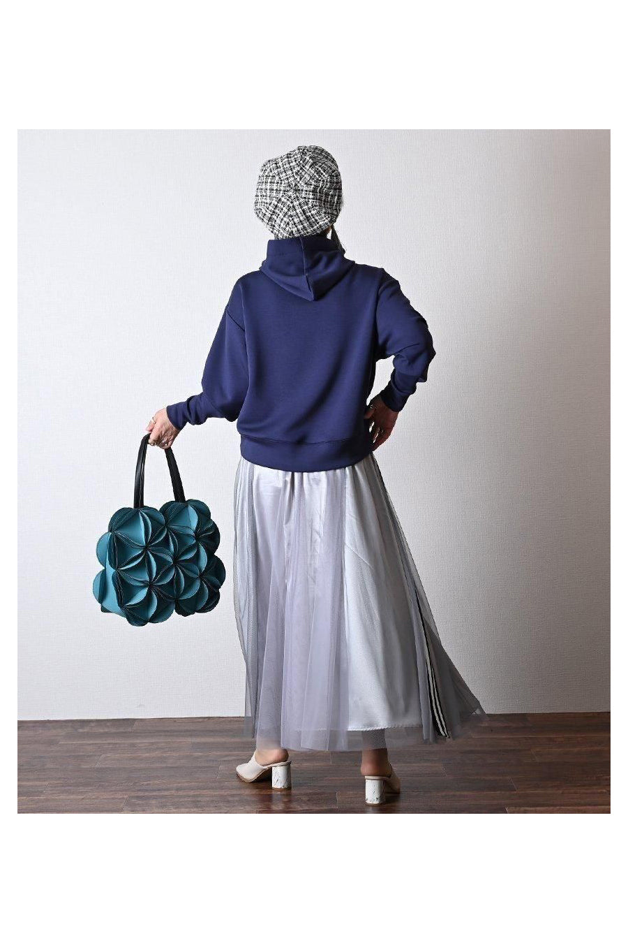 サイドテープシャイニーチュールレイヤードスカート