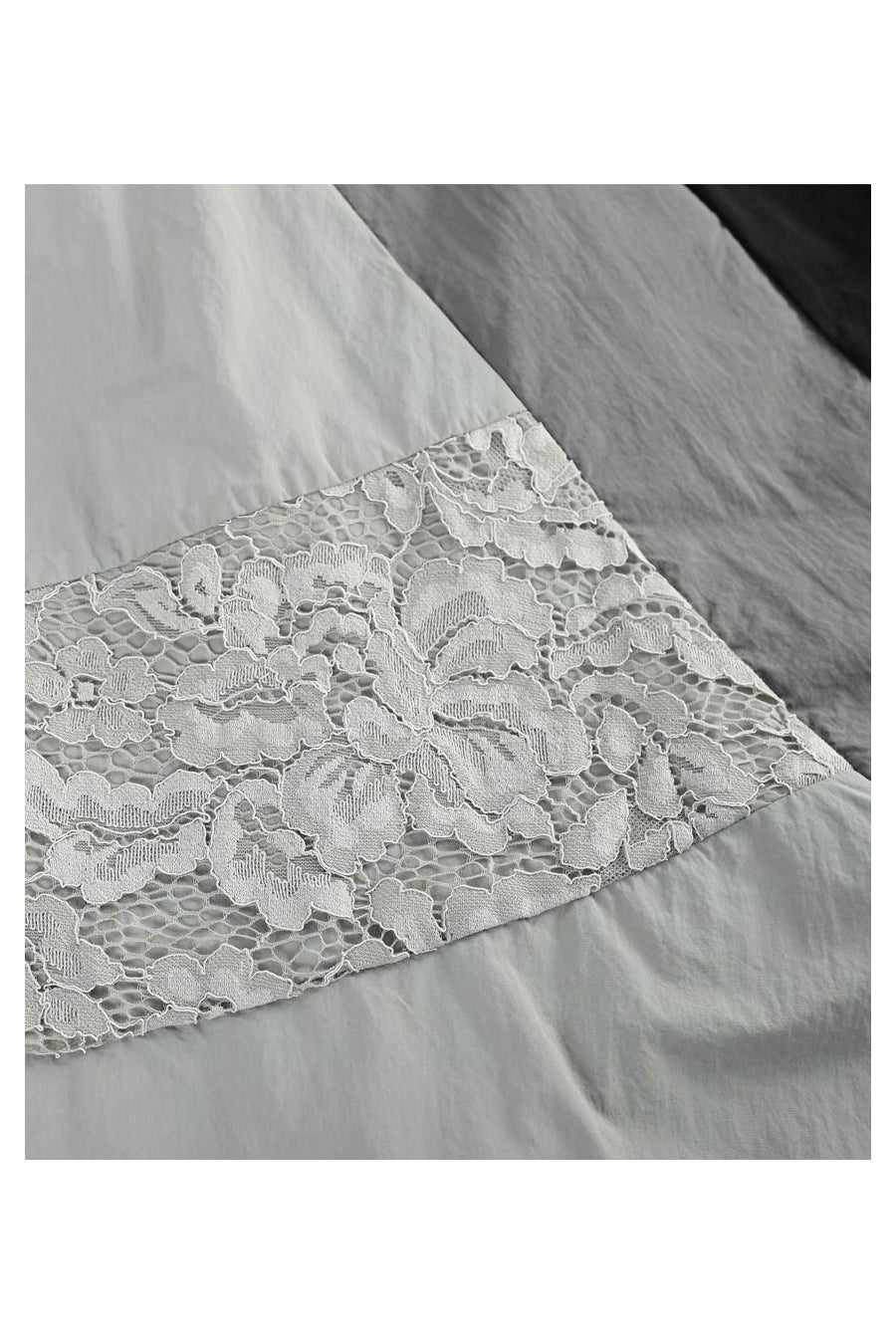 バイカラーナイロンワッシャー&レースフレアスカート