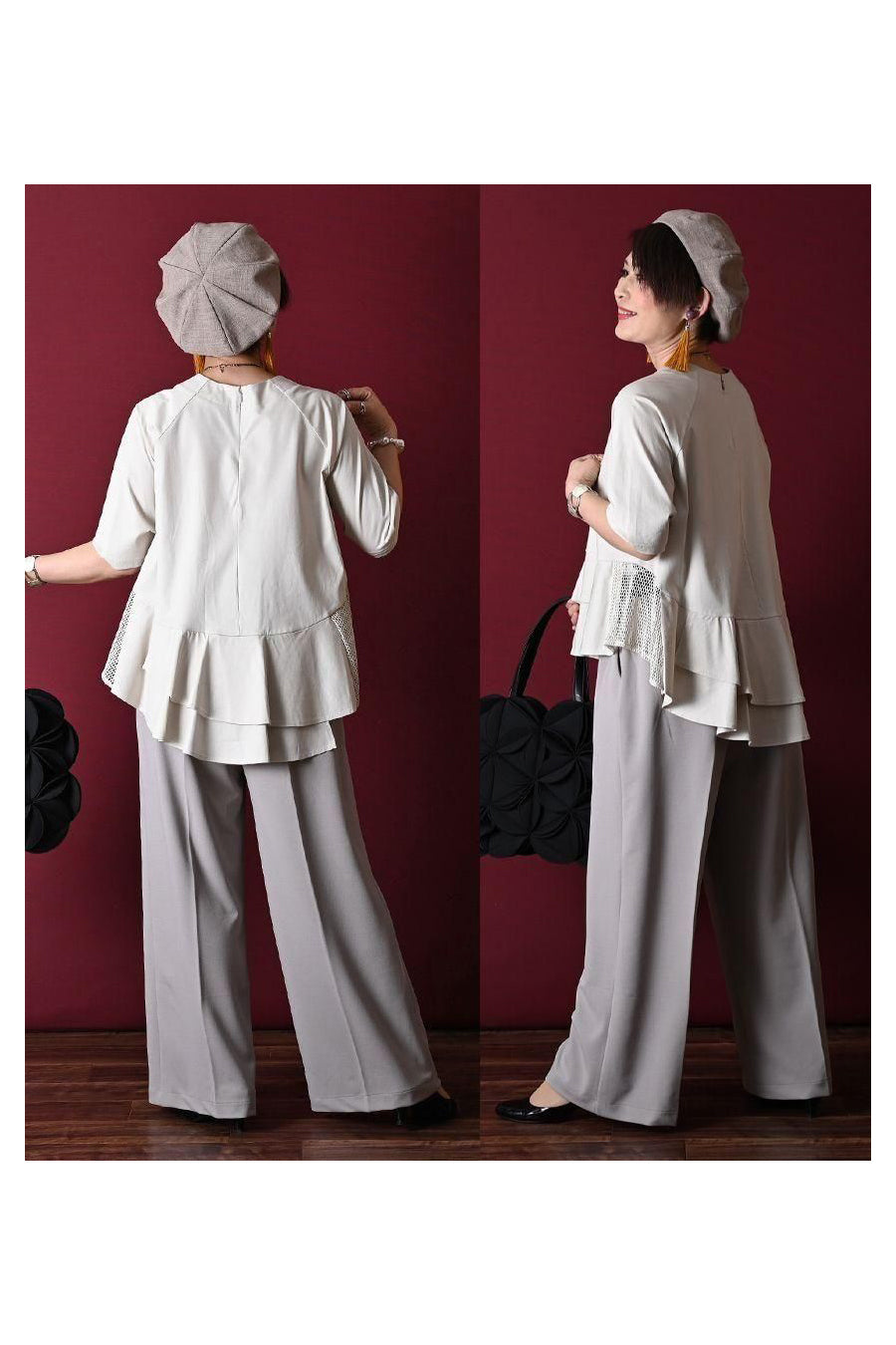 『気になる』をcuteにカバー!シルケットコットン フリル&メッシュカットソー