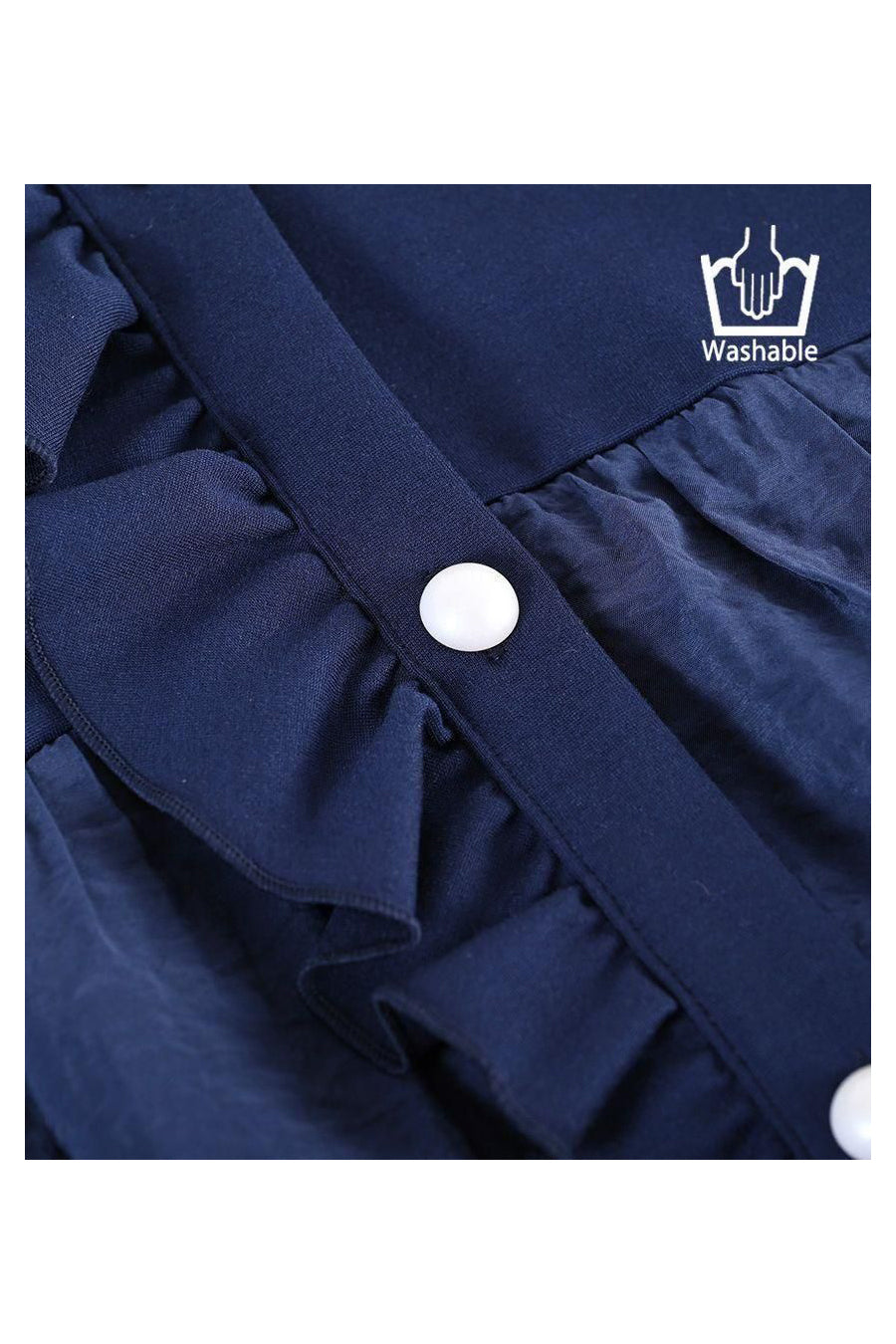 気になる部分を可愛くカバー!異素材切り替え フリルベスト