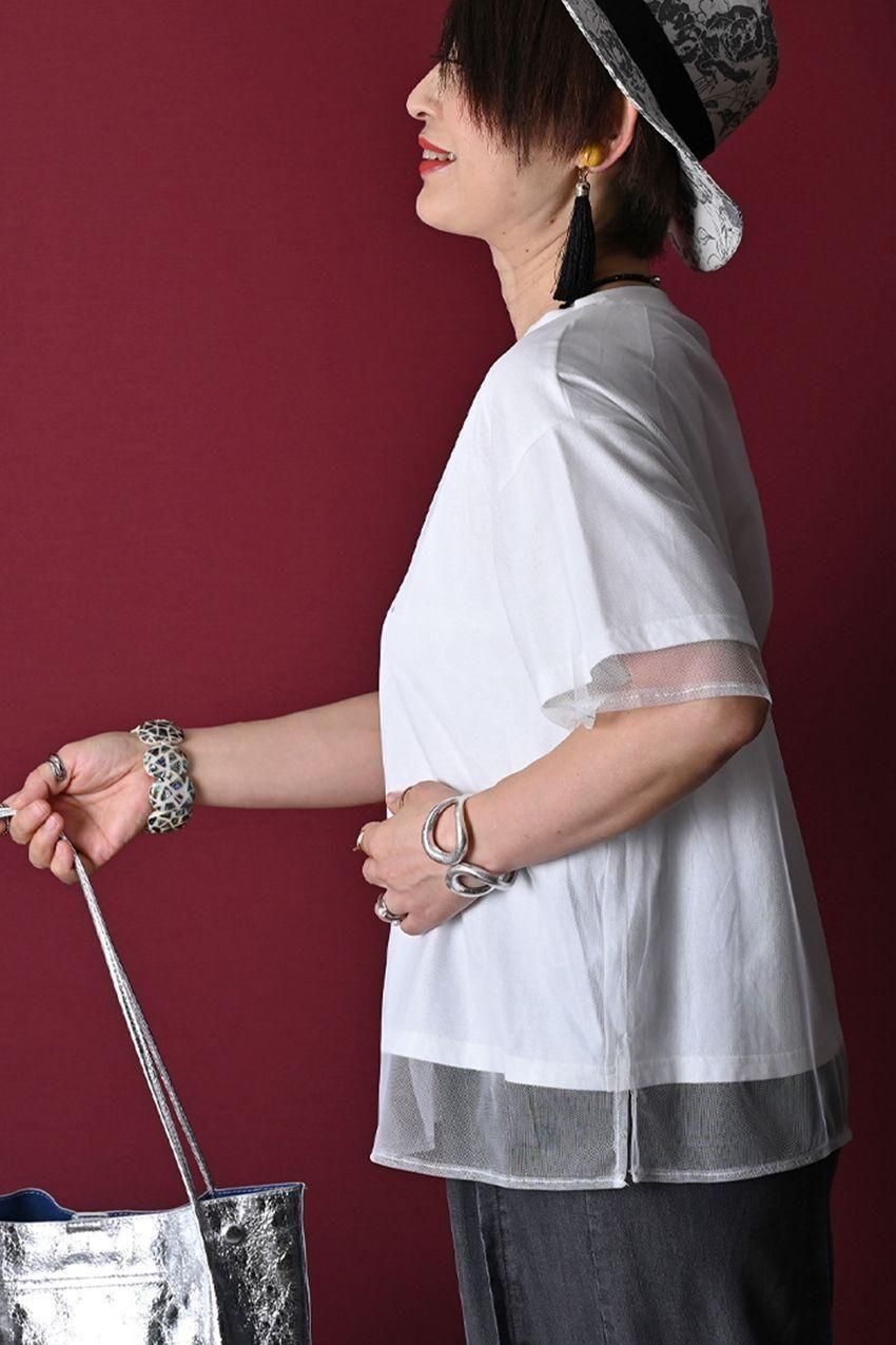 汗染み対策に!チュールレイヤードカットソー