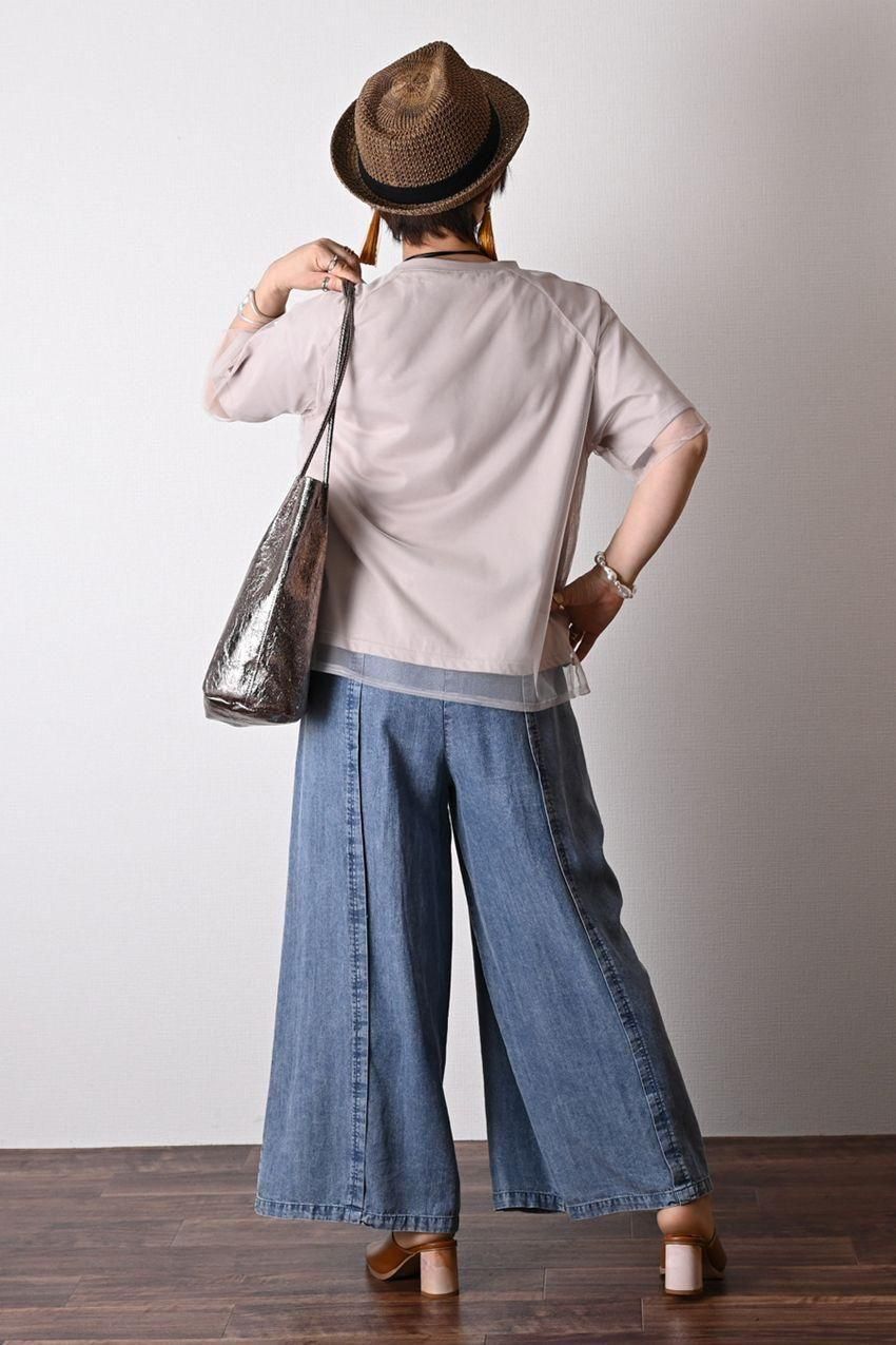 汗染み対策に!チュールレイヤードカットソー