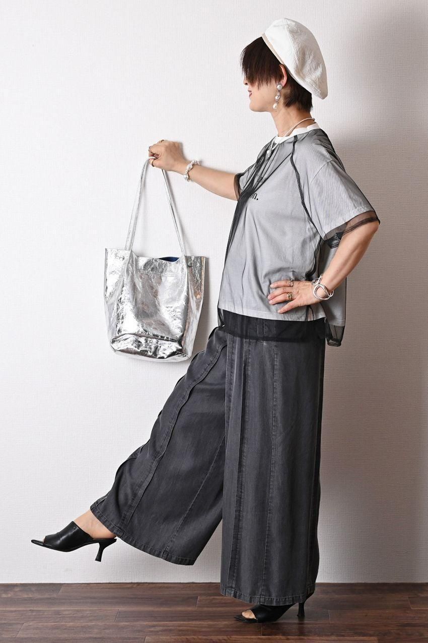 汗染み対策に!チュールレイヤードカットソー