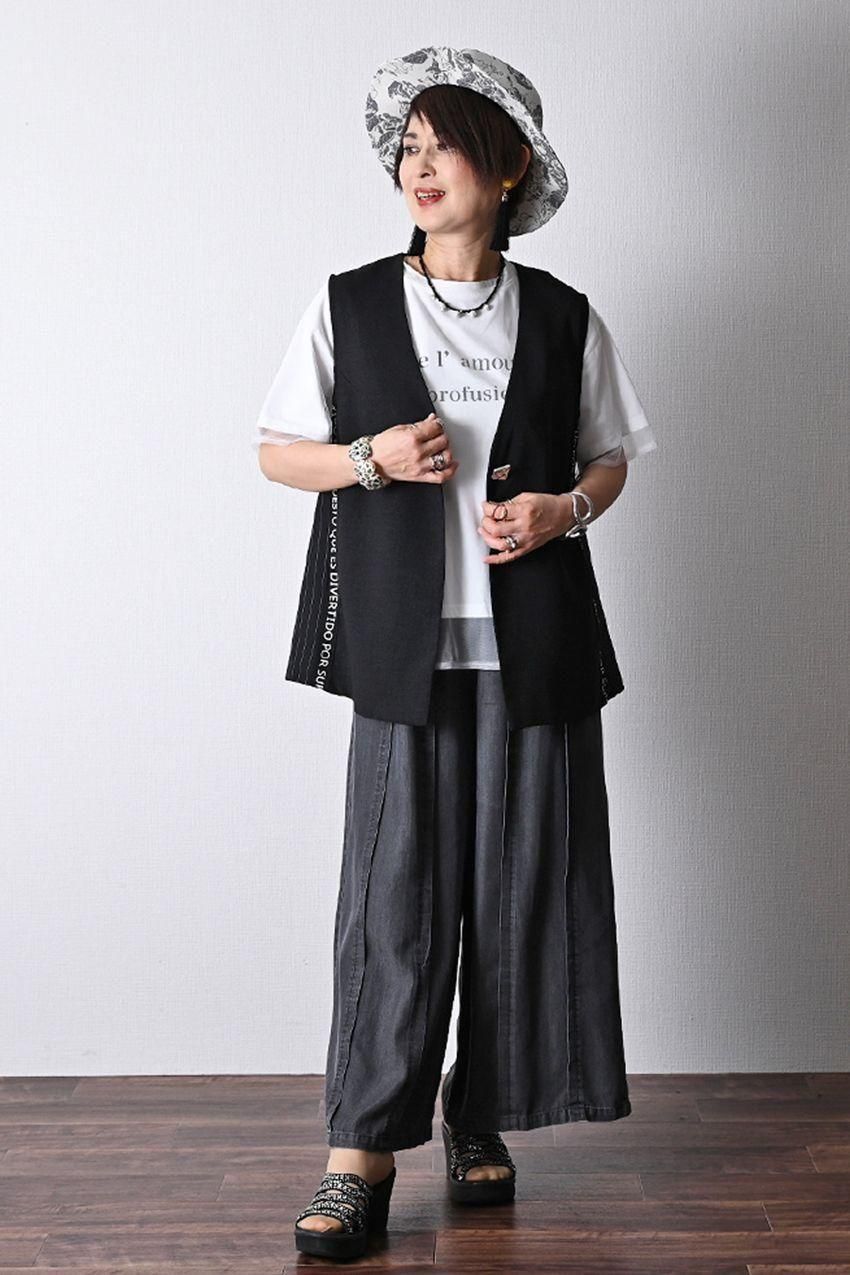 汗染み対策に!チュールレイヤードカットソー