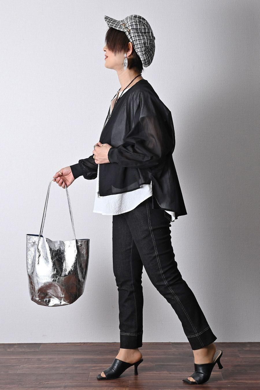 コットンボイル バックフレア ZIPupジャケット