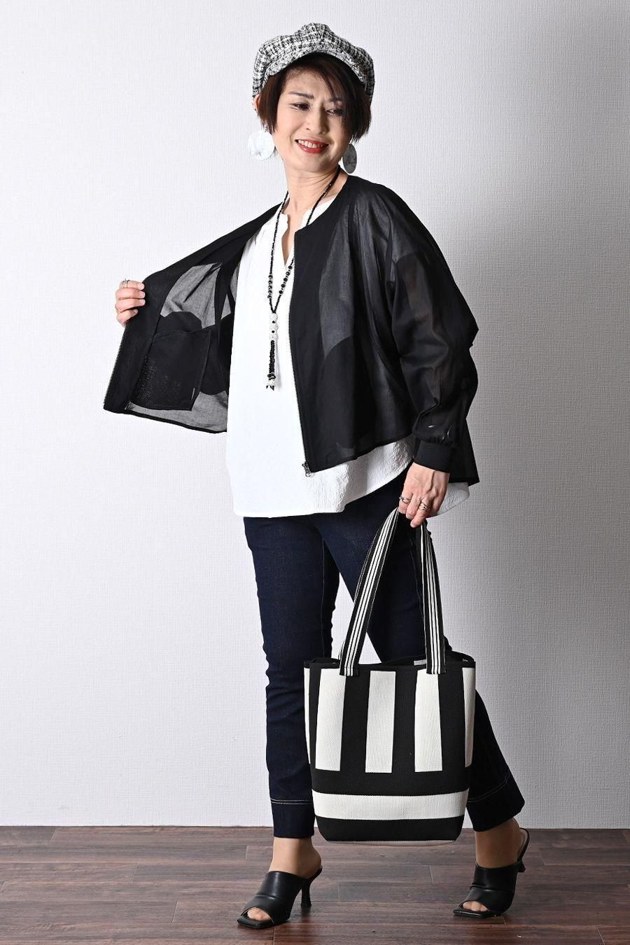 コットンボイル バックフレア ZIPupジャケット