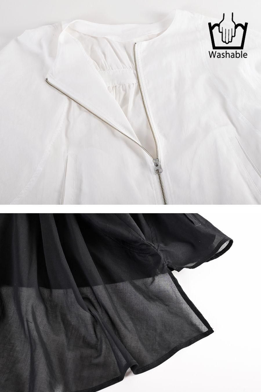 コットンボイル バックフレア ZIPupジャケット