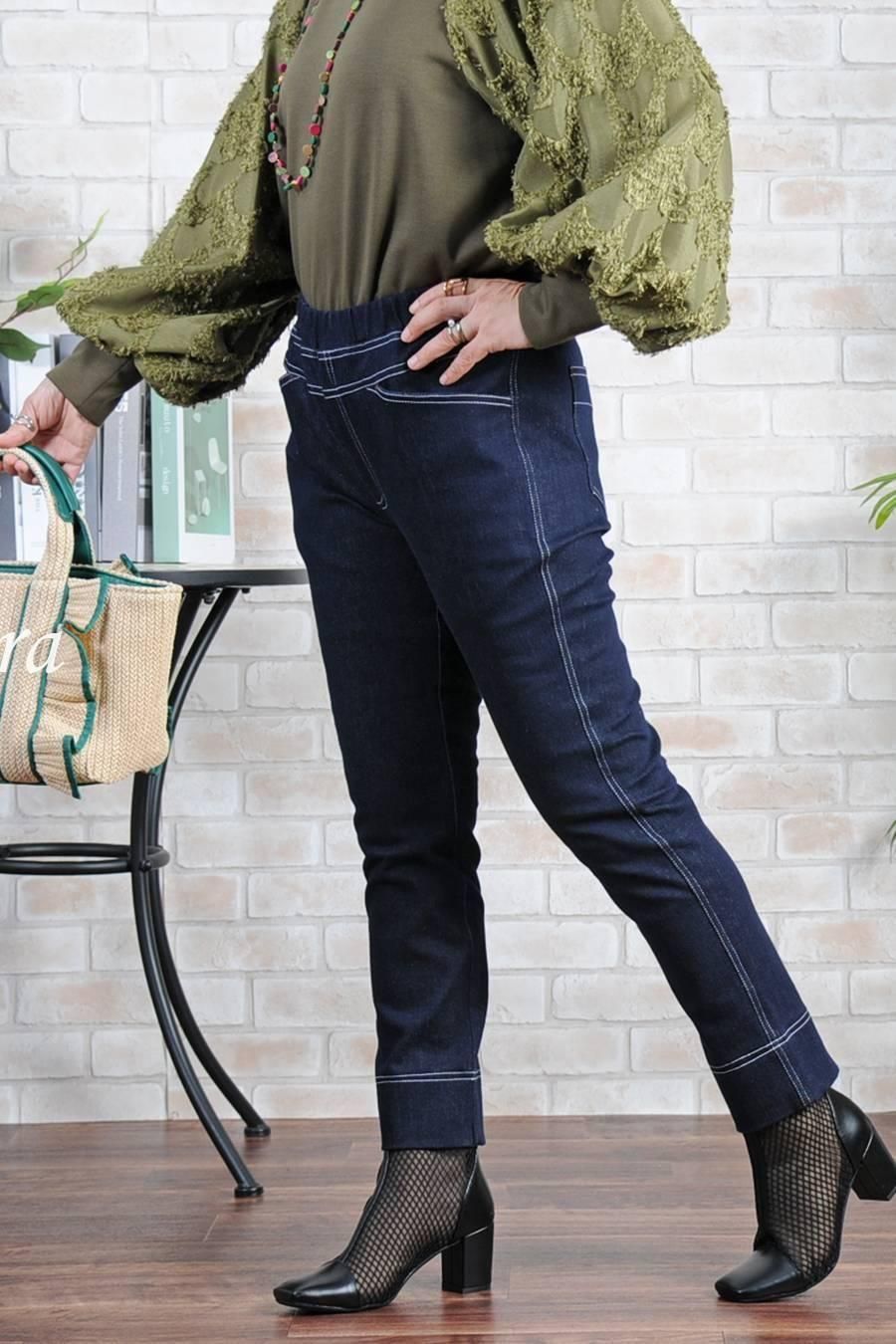 バックフレア ZIPupジャケット+魔法のデニム2点セットコーデ