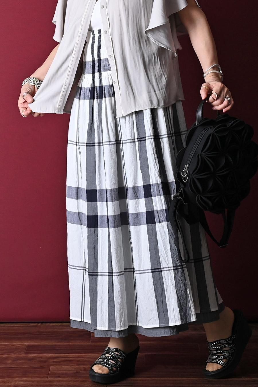 マキシ丈 リバーシブルハイウエストスカート