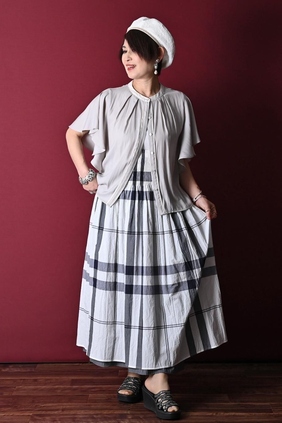 マキシ丈 リバーシブルハイウエストスカート