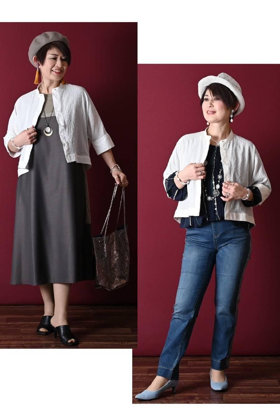 チュール&コード刺繍 シアーベスト+ウルトラウェーブドルマンジャケット2点セット<クーポンでメンバーPriceからMAX10%OFF>