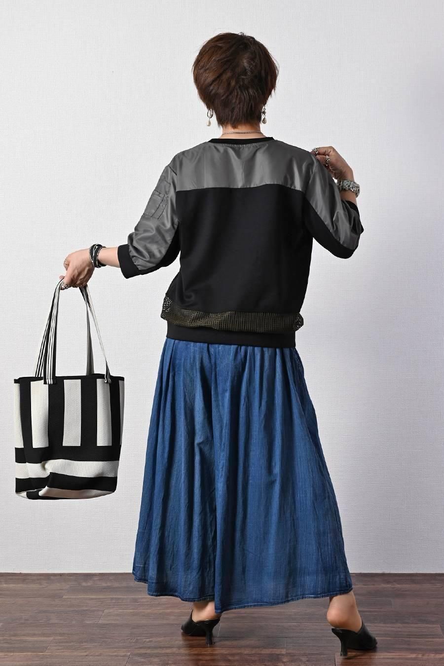 スカート見え!軽量ソフトワイドパンツ