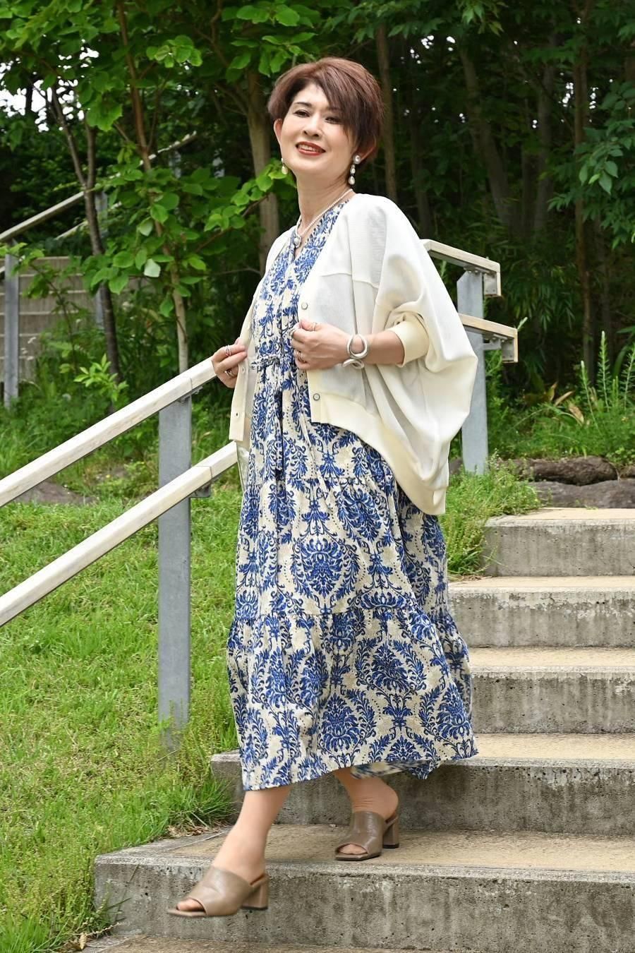 一枚で着てもサマ見え!カノコメッシュ&リブ ドルマンカーディガン