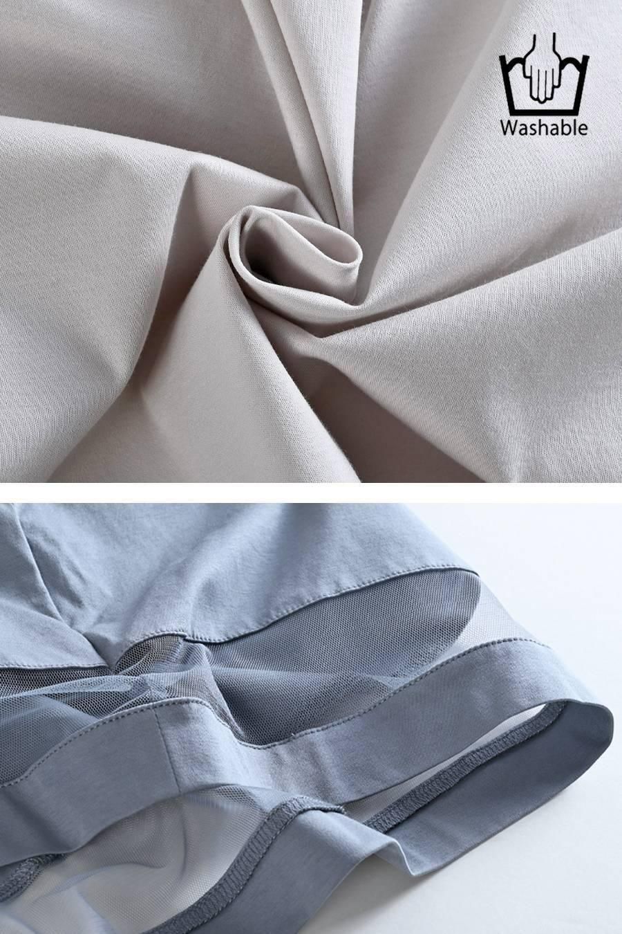 スクエア型ビッグシルエット!ひんやりシルケット チュール切り替えプルオーバー