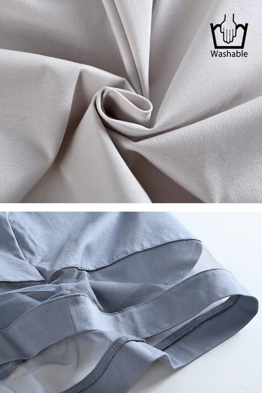 スクエア型チュール切り替えプルオーバー+微光沢8枚接ぎフレアスカート