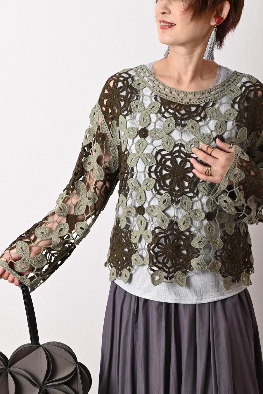 チュールトリミング ラメテレコタンクトップ