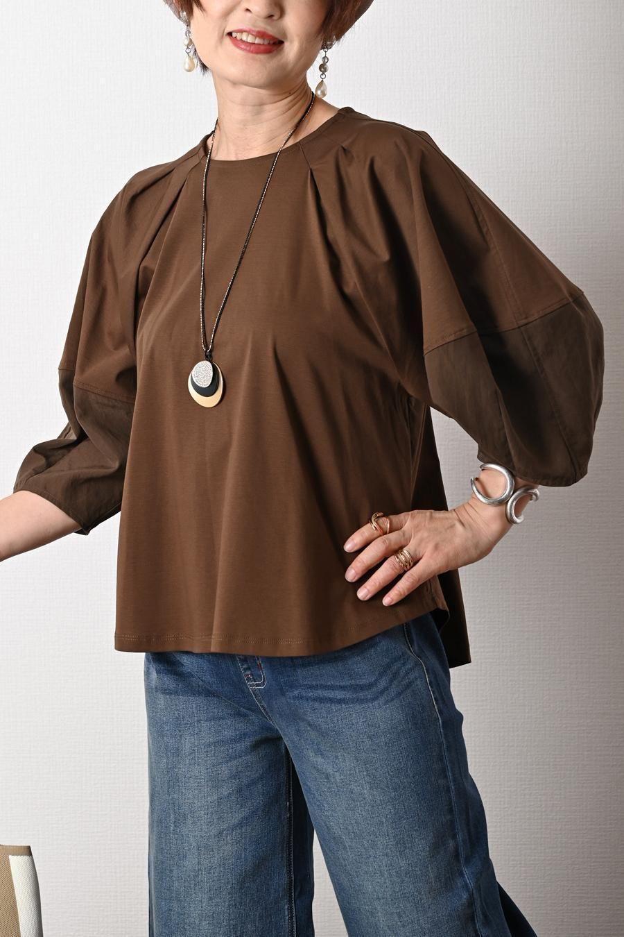 コットンシルケット バルーンスリーブプルオーバー