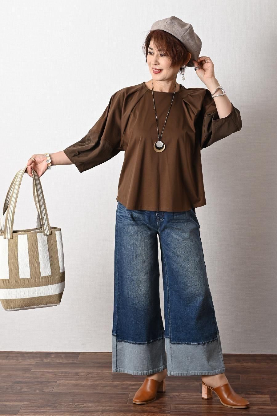 コットンシルケット バルーンスリーブプルオーバー