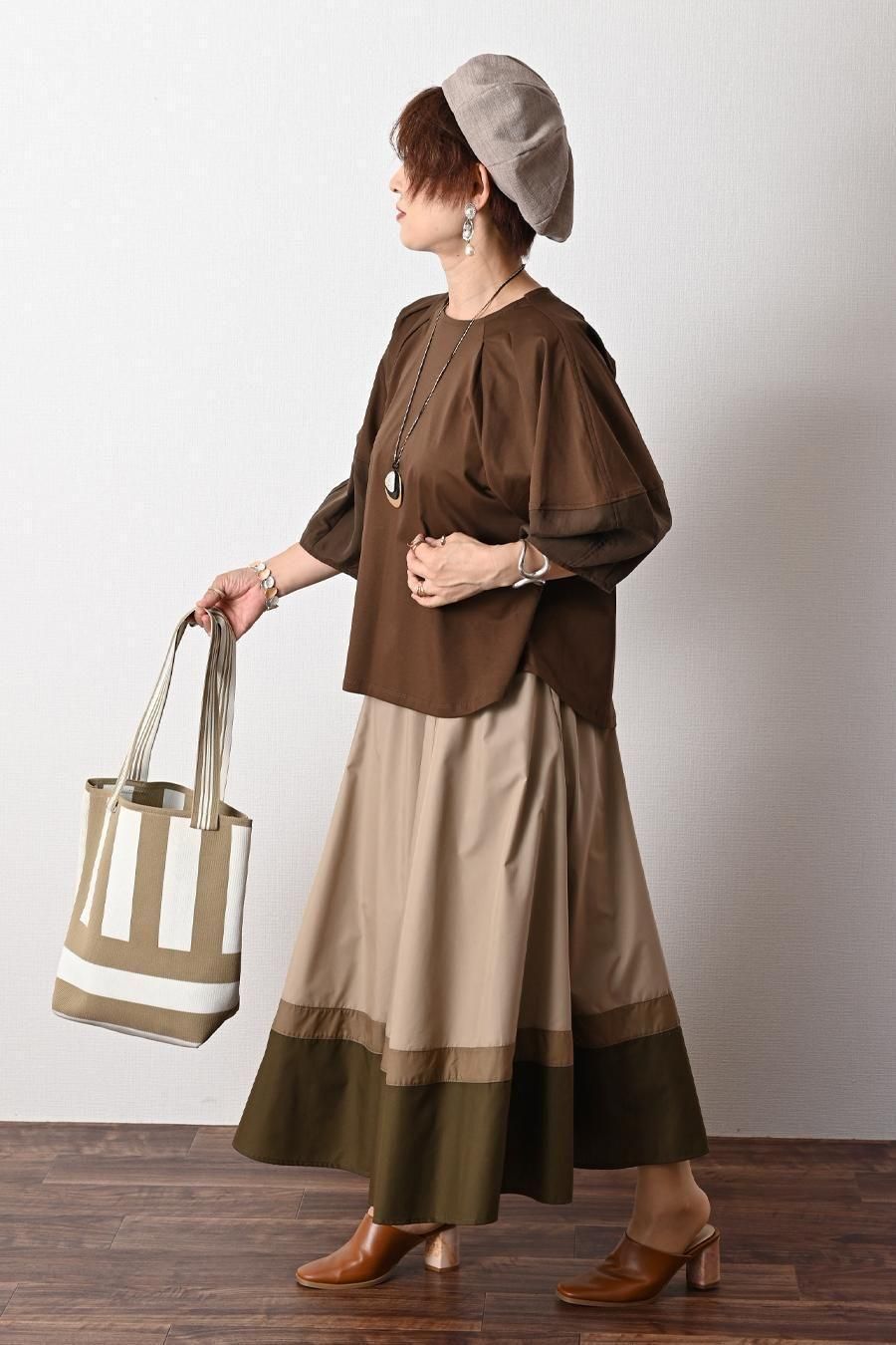 コットンシルケット バルーンスリーブプルオーバー