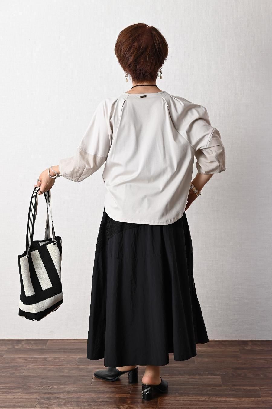 コットンシルケット バルーンスリーブプルオーバー