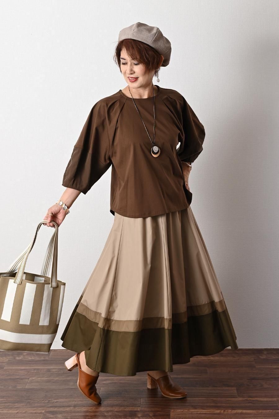 コットンシルケット バルーンスリーブプルオーバー