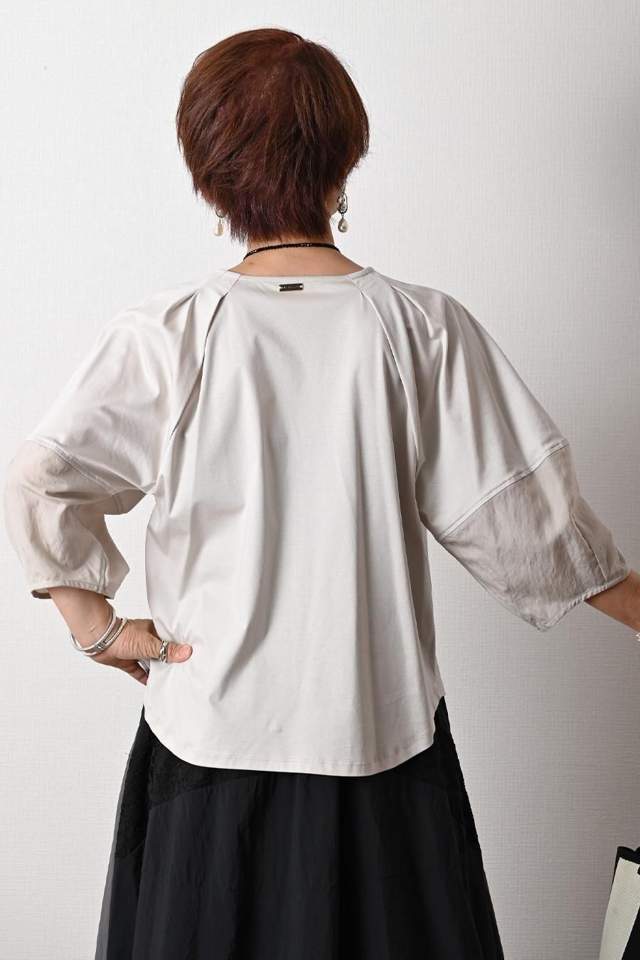 コットンシルケット バルーンスリーブプルオーバー