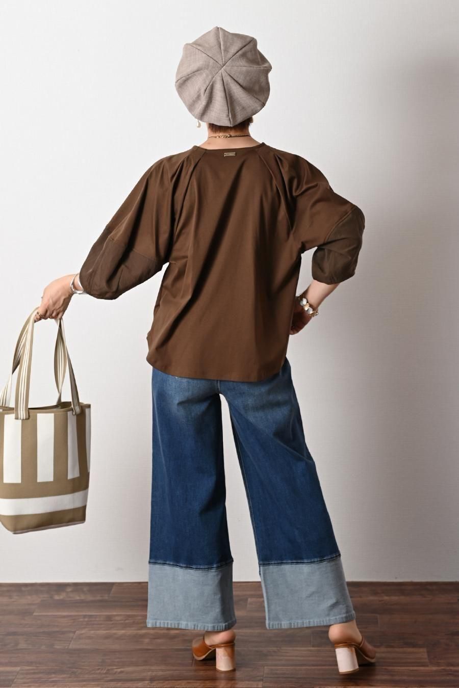 トレンドデニム!ロールアップワイドデニムパンツ