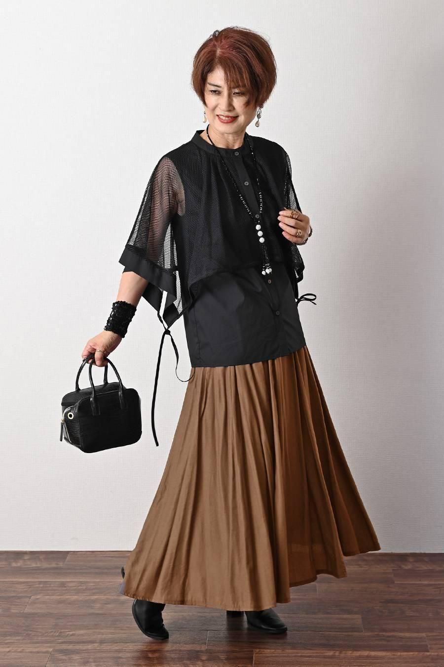 万能な落ち感!ウエストリブフレアスカート