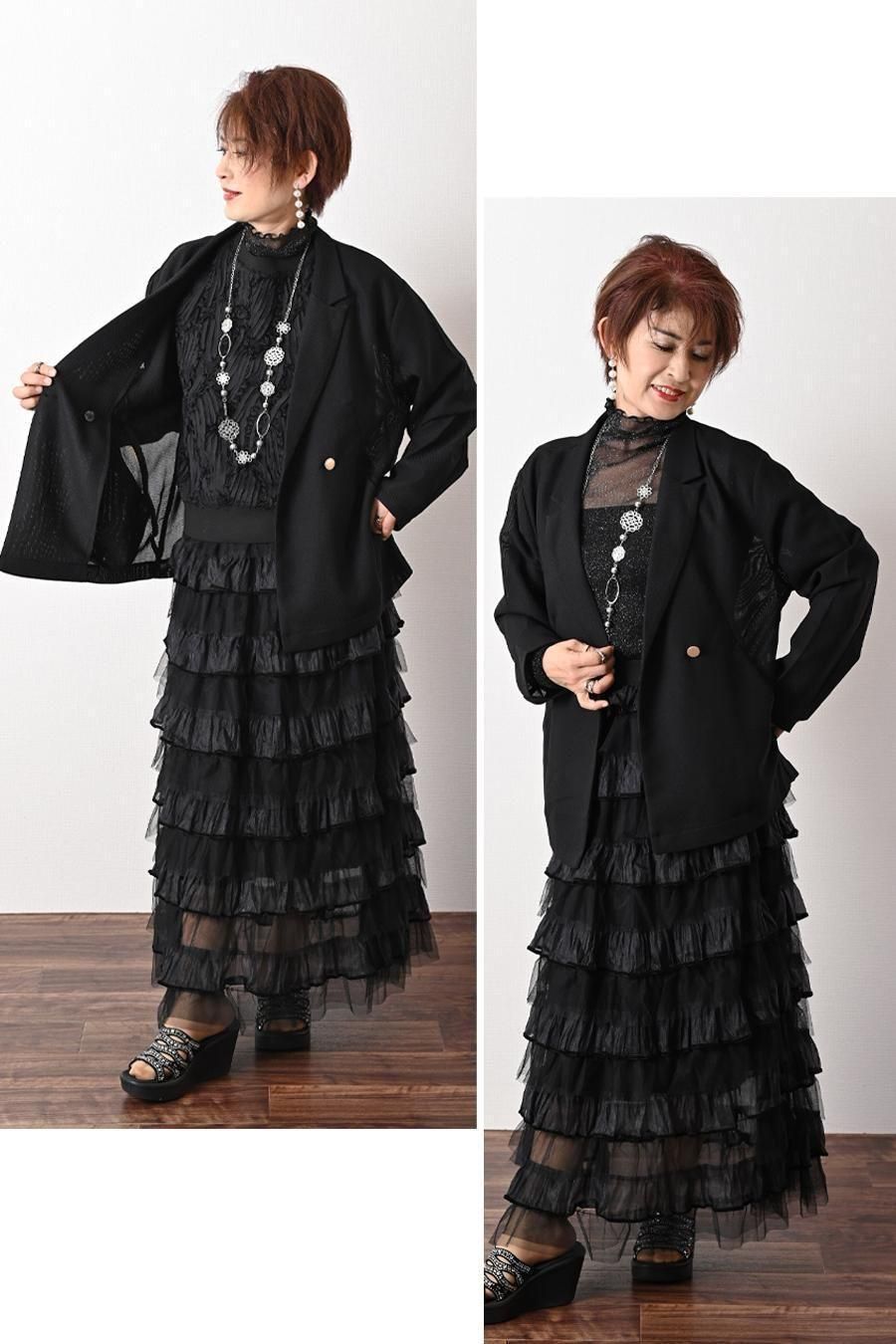 ゴージャスチュール&多段フリルスカート