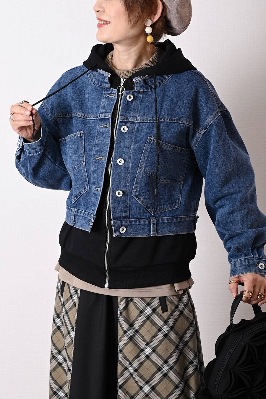 【Special Offer 40%OFF】レイヤード風 デニムジャケット