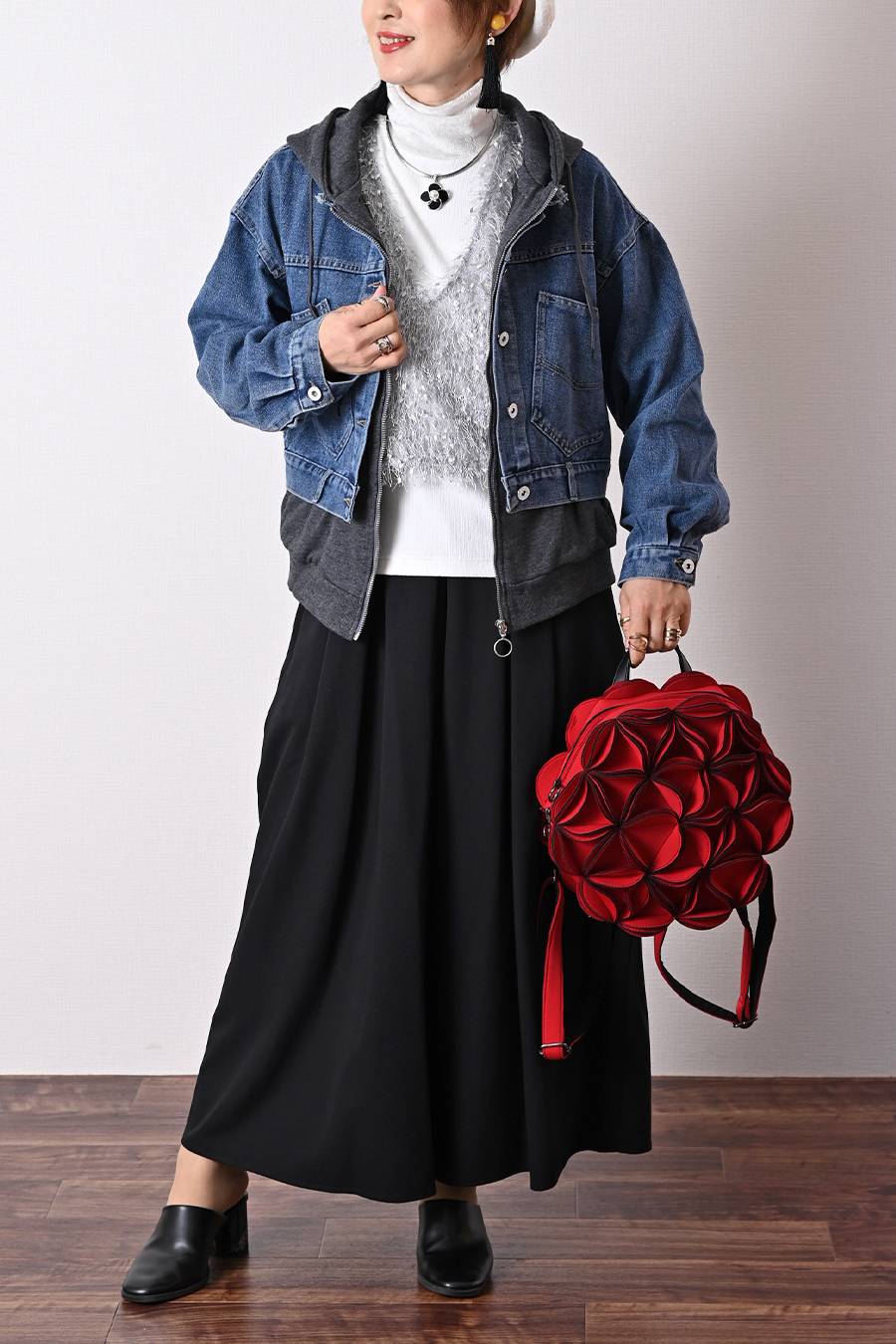 【Special Offer 40%OFF】レイヤード風 デニムジャケット