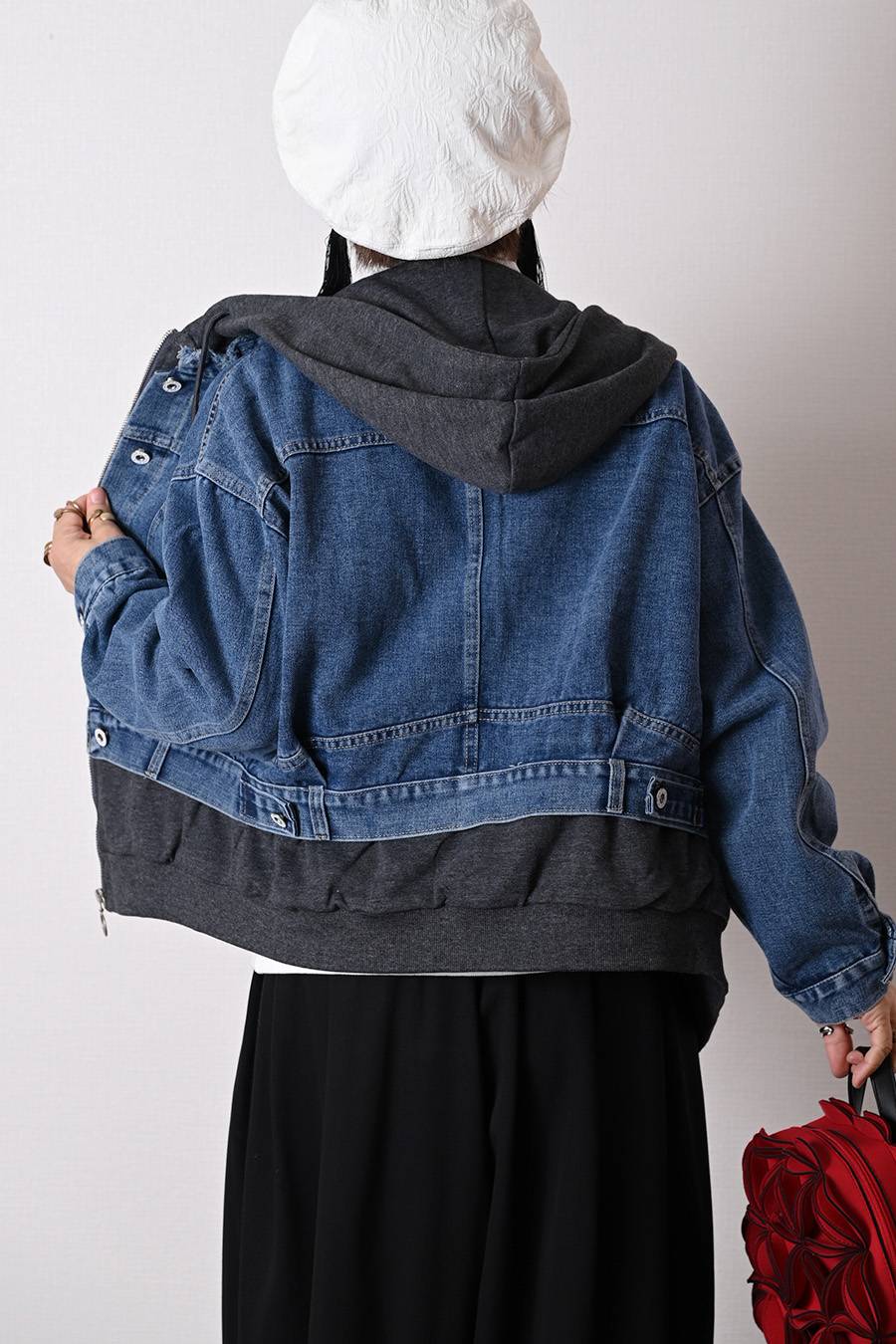【Special Offer 40%OFF】レイヤード風 デニムジャケット
