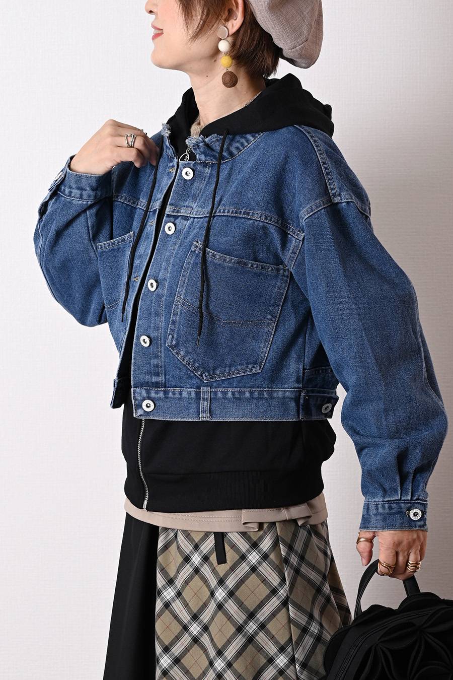 【Special Offer 40%OFF】レイヤード風 デニムジャケット