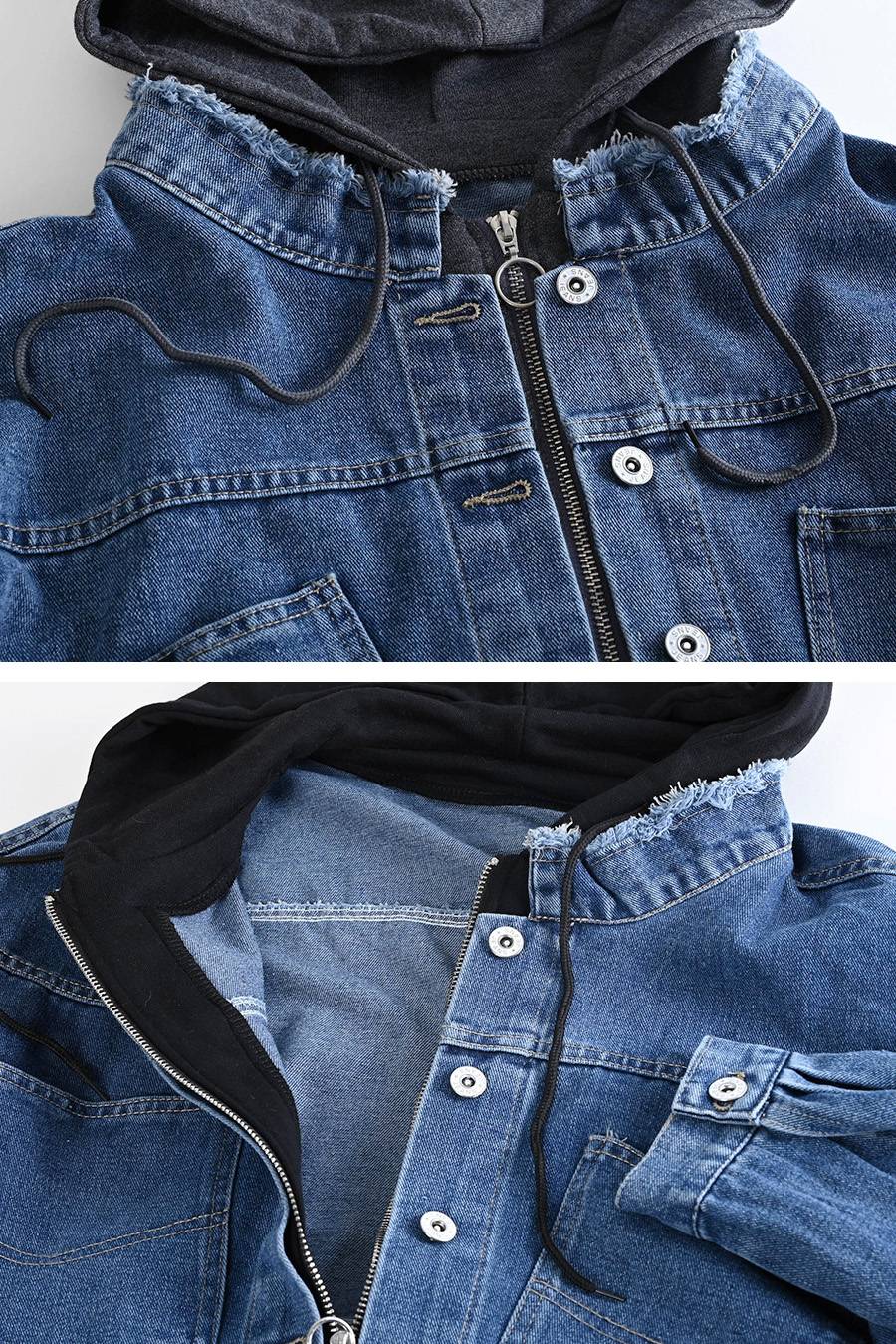 【Special Offer 40%OFF】レイヤード風 デニムジャケット