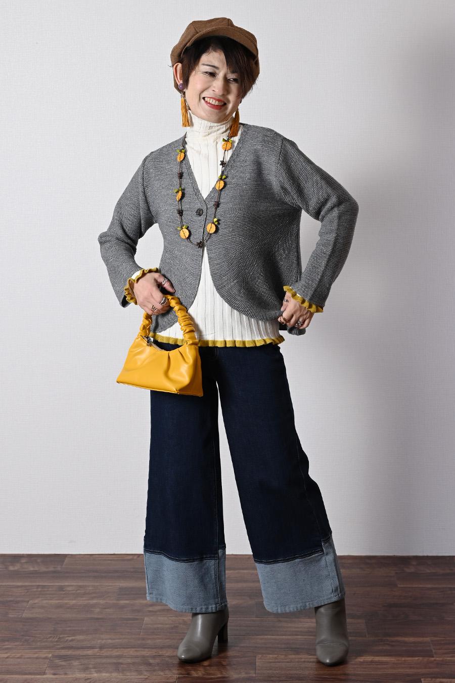 【Special  Offer 50%OFF】一つボタンラメニットカーディガン