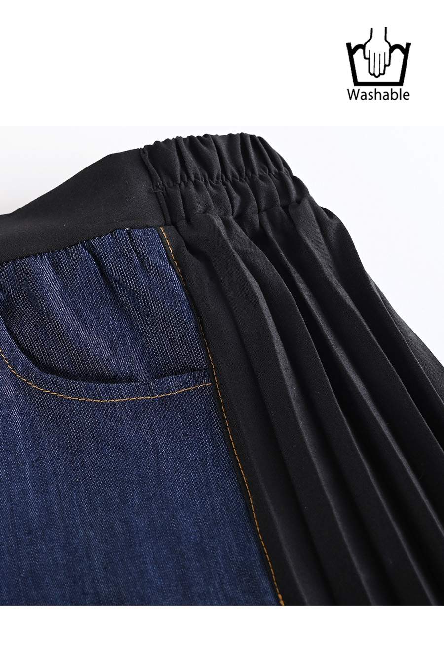 ポンチ切り替えプルオーバー+サイドプリーツワイドパンツ2点セットコーデ【2月中旬以降発送予定】