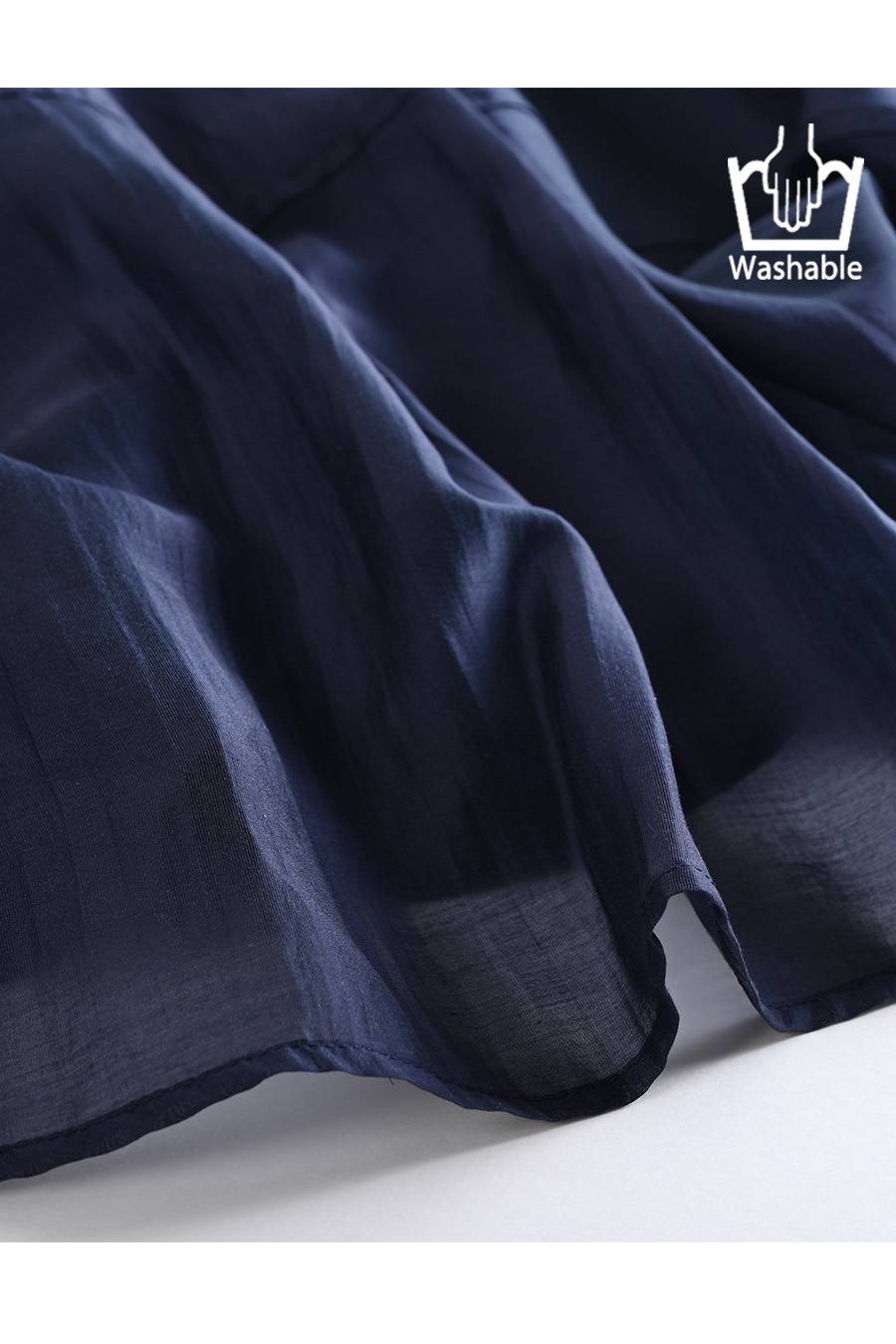 空気のような軽やかさ!シアーギャザー ジップアップブルゾン