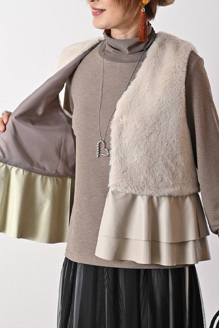 スワロフスキー オープンハートネックレス