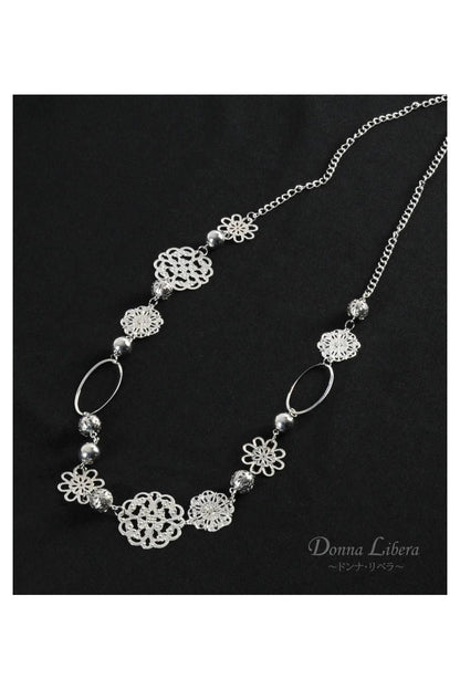 軽量フラワーロングネックレス