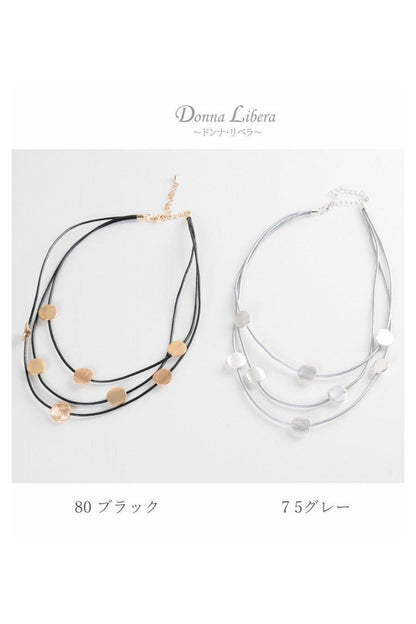 ドットメタル　3連ネックレス