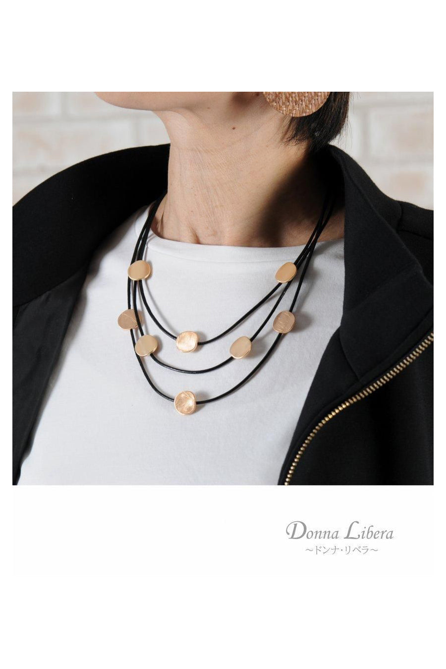 ドットメタル　3連ネックレス