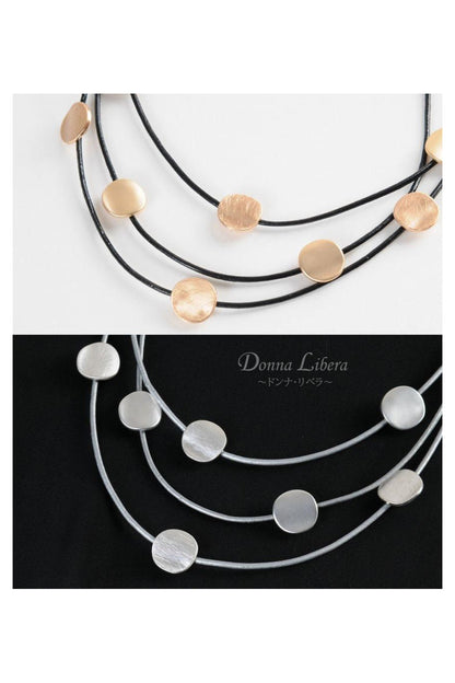 ドットメタル　3連ネックレス